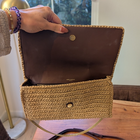 Yves Saint Laurent Tan Woven Clutch Bag - Picture 10 of 13